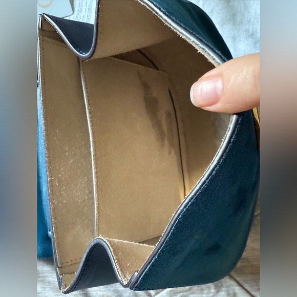 Chloe Blue Crossbody Bag with Gold Accents - Picture 8 of 10